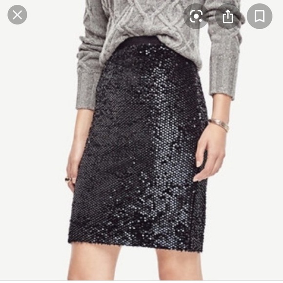 Ann Taylor Dresses & Skirts - Ann Taylor Black Sequin Pencil Skirt